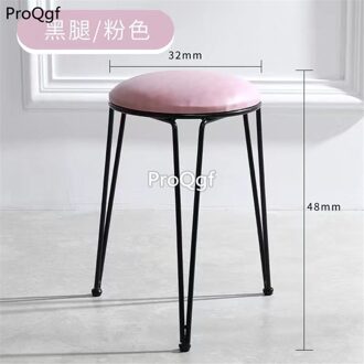 Prodgf 1 Set 48*32Cm Pu Leer Zwart Been Nordic Eenvoudige Woonkamer Gebruik Moderne Kruk