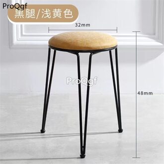 Prodgf 1 Set 48*32Cm Pu Leer Zwart Been Nordic Eenvoudige Woonkamer Gebruik Moderne Kruk