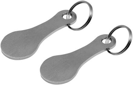 Product Beeldjes & Miniaturen 2 Packs Van Metalen Aluminium Sleutelhanger Winkelen Trolley Tokens Decoraties