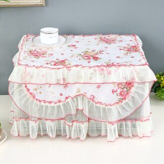Product Garen Rand Pastorale Kant Stijl Thuis Keukenapparatuur Magnetron Draagbare Emergency Stofkap 100% Polyester rood