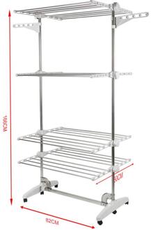 Product Opvouwbare Voeten Vier-Layer Droogrek Opslag Staat Op Wielen Wasserij Storage Rack Opknoping Drogen Hanger hwc