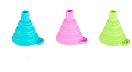 Product Siliconen Inklapbare Trechter Food Grade Siliconen Inklapbare Telescopische Lange-Hals Trechter Kleine Vloeibare Vulling Trechter Blauw