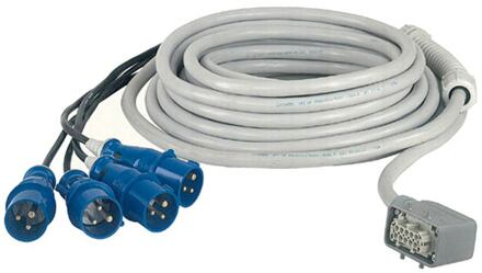 Proel CV-04-1 licht kabel licht kabel, zwart, 1 mtr, 19 x 2,5mm, 1 x cn-10-ppv en 4 x sdc-852