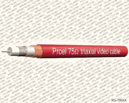 Proel RG-TRIAX triaxiale video kabel triaxiale video kabel, rood, prijs per meter vcr-triax 75 ohm, 2 x cu balancedermd