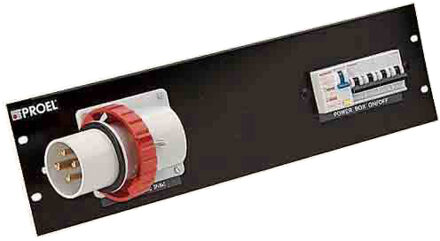 Proel SDC-215 19 panel assembled, input, 3 one, 1 x sdc-32-sp+1 x sdc-815(e,l.c.b.)32a 415v