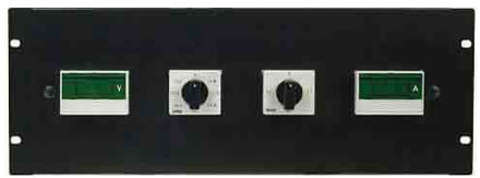Proel SDC-250 19 panel assembled, input, 4 one, 1 x Ampere + switch,1 x voltm.+schakelaar