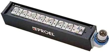 Proel SDC-430 distribution unit in metal box with sdc-810, 1 x sdc-850 and 7 x vimar chassis parts