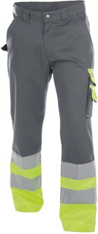 Profesional Workwear Hoge Zichtbaarheidswerkbroek - Omaha Cementgrijs/ Fluor Geel - Mt 54