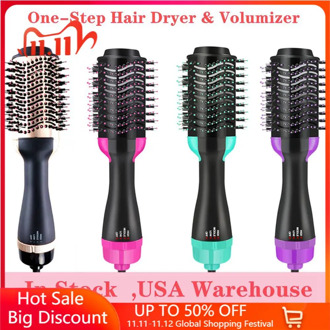 Professional 2 in 1 Multifunctional Hair Dryer Volumizer One Step Hair Drying Brush Electric Hair Dryer Rotating Hairdryer