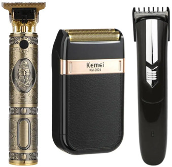 Professional Barber Hair Clipper Rechargeable Electric T-Outliner Finish Cutting Machine Beard Trimmer Shaver Cordless Corded