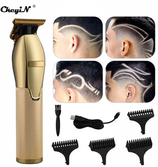 Professional Barber Hair Trimmer Electric Hair Clipper Men Beard Trimmer Rechargeable Hair Cutter Machine Outliner T-blade