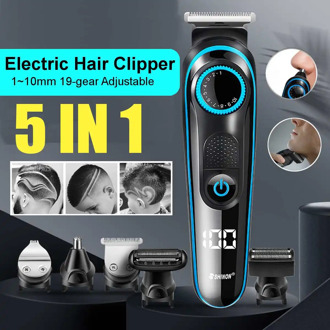 Professional Digital Hair Trimmer Rechargeable Electric Hair Clipper Men's Cordless Haircut Adjustable Ceramic Blade