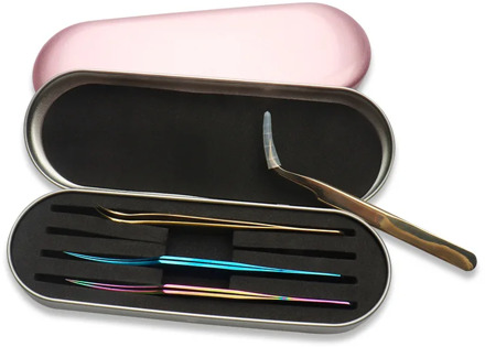 Professional Eyelash Holder Premium Eyelashes Extension Tweezers Kit Tweezer Packaging Tweezer Case Box Makeup Tools