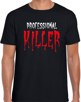 Professional killer horror shirt zwart voor heren - verkleed t-shirt M