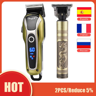 Professional Men's Hair Clipper Electric Beard Trimmer Kit LED Display Hair Cutting Blade USB Rechargeable Machine Hair Styling