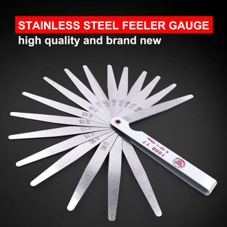 Professional Stainless Steel Metric Feeler Gauge 100mm 0.02-1.00mm Thickness 17 Blades Feeler Gauge for Gap Valve Measure Tool