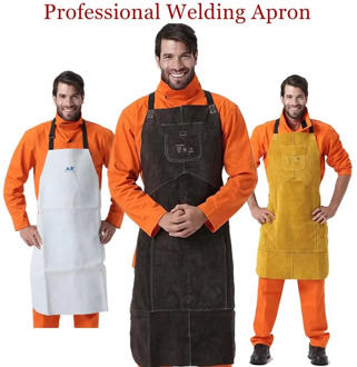 Professional Welding Apron Leather Cowhide Welder Protect Cloths Carpenter Blacksmith Garden Clothing Brown Color Working Apron