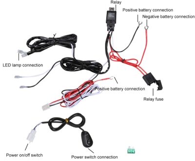 Professional Wiring Harness Kit Loom For LED Work Driving Light Bar With Fuse Relay 12V 40A
