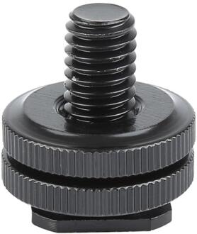 Professionele 1/4 "Dual Noten Statief Schroef Zwart Naar Flash Shoe Adapter Stand Voor Camera Schroef Versterkte