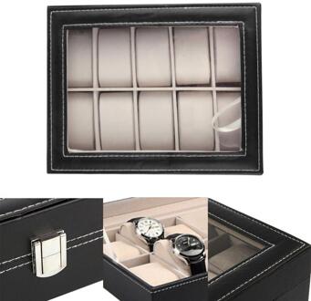 Professionele 10 Grid Slots Sieraden Horloges Toon Vierkante Opbergbox Case Binnen Container Organizer Box Holder