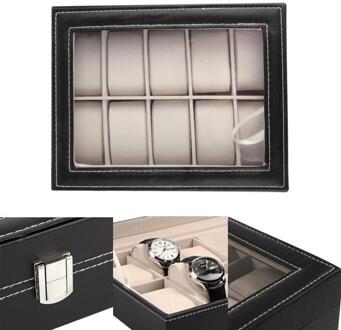 Professionele 10 Grid Slots Sieraden Horloges Toon Vierkante Opbergbox Case Binnen Container Organizer Box Holder