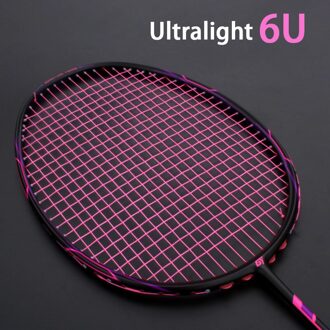 Professionele 100% Full Carbon Fiber Badminton Rackets Snaren Ultra Licht 6U 73G G5 Racket Met Zakken Speed Sport Volwassen Rood