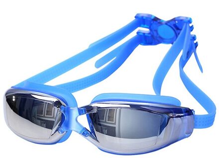 Professionele 100% Uv Zwemmen Goggle Waterdicht Anti-Fog Hd Swim Bril Stijl Zwemmen Apparatuur Blauw