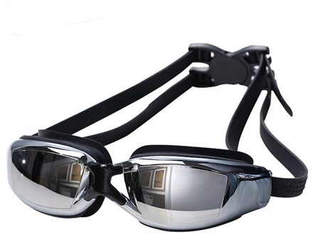 Professionele 100% Uv Zwemmen Goggle Waterdicht Anti-Fog Hd Swim Bril Stijl Zwemmen Apparatuur zwart