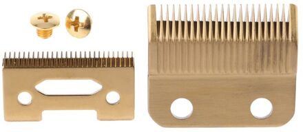 Professionele 2-Gat Clipper Blade Hoge Doos Staal Clipper Accessoires met 2 de Schroeven voor Elektrische Trimmer Snijmachine Goud