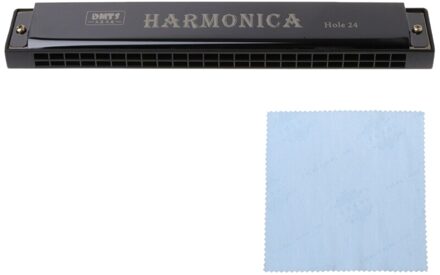 Professionele 24 Hole Harmonica Mond Metalen Orgel Voor Beginners M68D zwart