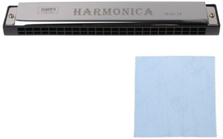 Professionele 24 Hole Harmonica Sleutel Van C Mond Metalen Orgel Voor Beginners Zilver