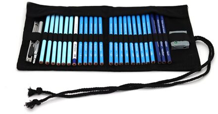 Professionele 28/38Pcs Schets Potlood Set Schetsen Houtskool Tekening Kit Hout Potlood Zakken Voor Schilder Scholieren Art levert 28 Pencil zak reeks