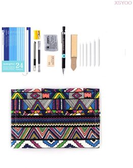 Professionele 28/38Pcs Schets Potlood Set Schetsen Houtskool Tekening Kit Hout Potlood Zakken Voor Schilder Scholieren Art levert 38 Pencil zak set3