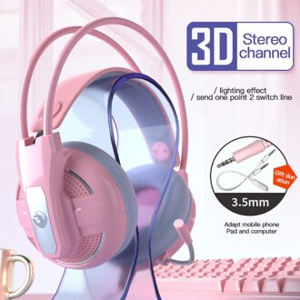 Professionele 3.5Mm/Usb Roze Hoofdtelefoon Meisje Leuke Mobiele Computer Notebook Game Headset Voor PS4 Pc Met Microfoon 03