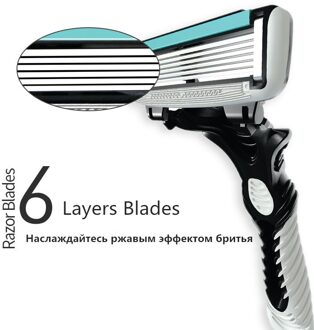 Professionele 3 stks/pak Scheren Machine 6-Layer Veiligheid Scheermesjes Handleiding Scheren Scheerapparaat Gezichtsverzorging Baard Haar Remover