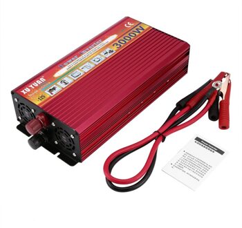 Professionele 3000W Omvormer Dc 12V Naar Ac 220V Met Led Lampje Fan Cooling Universele Aansluiting auto Converter