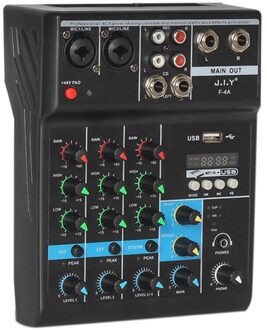 Professionele 4 Kanaals Bluetooth Mixer Audio Mixing Dj Console Met Reverb Effect Voor Thuis Karaoke Usb Live Stage Ktv