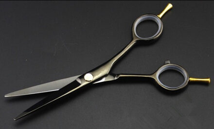Professionele 5.5 inch tweezijdige scissor zwart dunner scisors snijden kapper haar schaar set scharen kappersscharen snijdend scissor