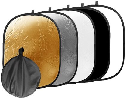 Professionele 5-In-1 Ovale Draagbare Inklapbare Multi Disc Fotografie Studio Foto Camera Verlichting Reflector 90X120cm