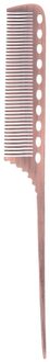Professionele Anti-Statische Kam Hittebestendig Kappers Hair Styling Borstel Aluminium Duurzaam Kapsel Kam Salon Gereedschap bruin