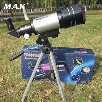 Professionele Astronomische Monoculaire Telescoop F30070M Zilver met Statief Barlow Lens Oculair Maan Filter Voor Astronomische Ruimte