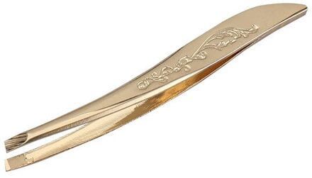 Professionele Beauty Rvs Wenkbrauw Pincet Schuin Hoofd Ontharing Wenkbrauw Clip Make-Up Tool Beauty goud