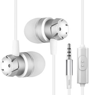 Professionele Bedrade Oortelefoon 3.5Mm In-Ear Oordopjes Met Microfoon Controller Sport Oortelefoon Headset Voor Xiaomi Huawei Oppo Fone TXTB1 wit