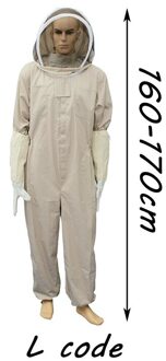 Professionele Bijenteelt Kleding Bee Hoed Beschermende Kleding Een Stuk Geventileerde Full Body Houden Pak Met Lederen Handschoenen L code