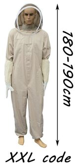 Professionele Bijenteelt Kleding Bee Hoed Beschermende Kleding Een Stuk Geventileerde Full Body Houden Pak Met Lederen Handschoenen XXL code
