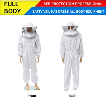 Professionele Bijenteelt Kleding Imkers Full Body Bee Bescherming Bijenteelt Pak Safty Sluier Hoed Jurk Alle Lichaam Apparatuur Xxxl