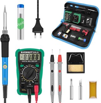 Professionele Digitale 100-480 ℃ Temperatuur Instelbare Soldeerbout Kit Draagbare Lassen Tool Set Met Elektrische Multimeter type 2 60W / EU