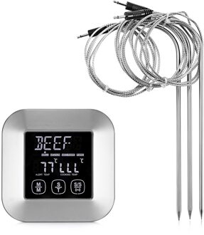 Professionele Digitale Vlees Thermometer Met 3 Roestvrijstalen Temperatuur Probes Voor Keuken Koken Temperatuur Alarm Gereedschap