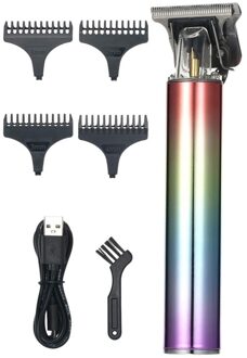 Professionele Draadloze Outliner Haar Trimmer 0Mm Kaalhoofdige Tondeuse T-Blade Tondeuse Voor Mannen Detail Baard Scheerapparaat