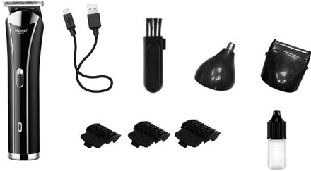 Professionele Elektrische Cordless Trimmer Usb Waterdichte Draagbare Tondeuse Machine Met Reinigingsborstel Zwart